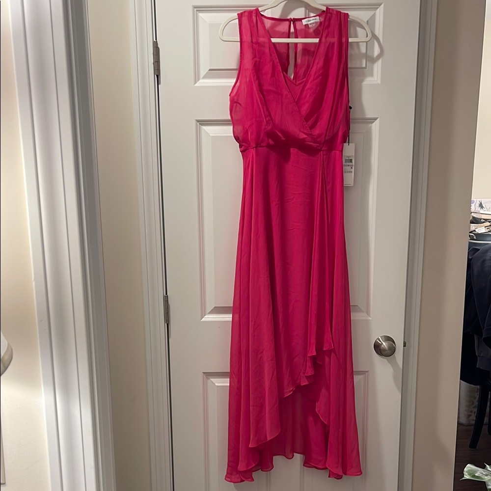 Elegant Pink Sleeveless Dress